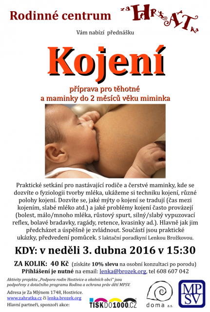 Přednáška Kojení pro těhotné a maminky novorozenců
