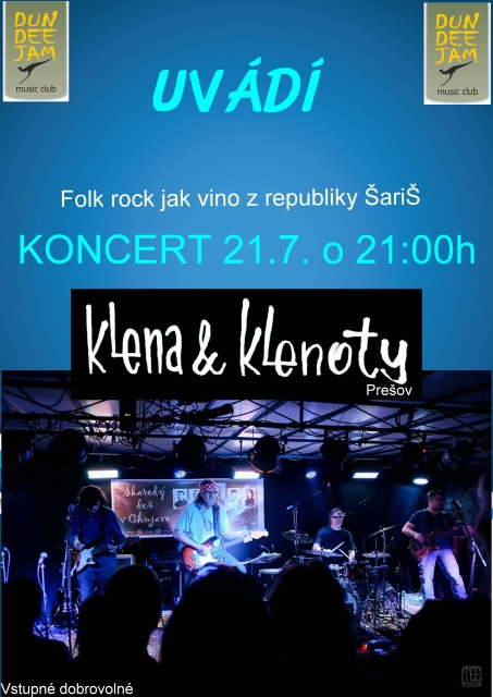 Folk-rockový koncert EDO KLENA & KLENOTY v Dundee jamu