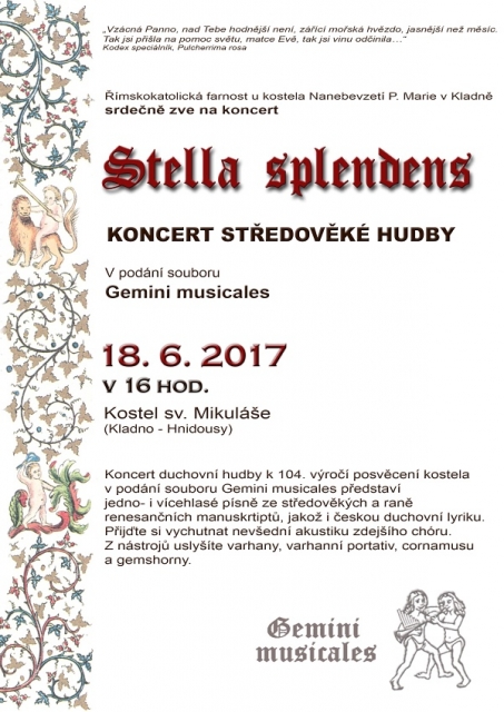 Stella splendens - koncert středověké duchovní hudby
