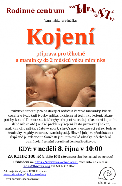 Přednáška O kojení pro těhotné a maminky novorozenců