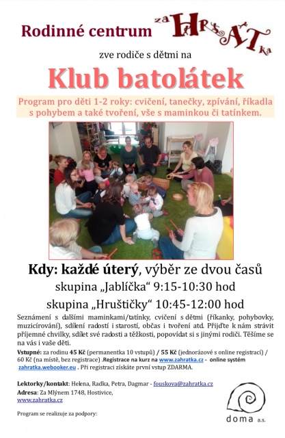 Klub batolátek - program pro děti 1-2 roky