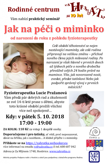 Seminář Jak na vývoj miminka do 1 roku s fyzioterapeutkou