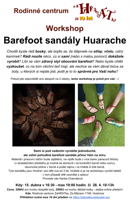 Barefoot sandále - vlastní originální vytvoříte na workshopu